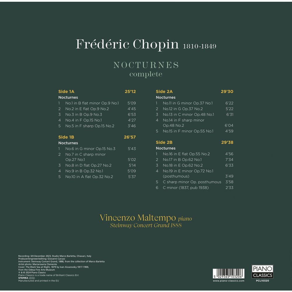 Piano Classics CHOPIN: NOCTURNES COMPLETE (BIO-2VINYL)