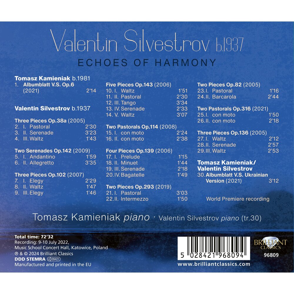 Brilliant Classics SILVESTROV: ECHOES OF HARMONY