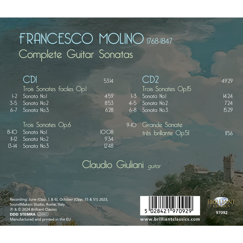 Brilliant Classics MOLINO: COMPLETE GUITAR SONATAS (2CD)