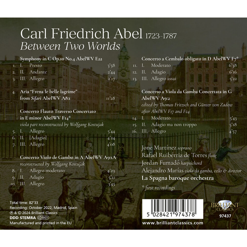 Brilliant Classics ABEL: BETWEEN TWO WORLDS