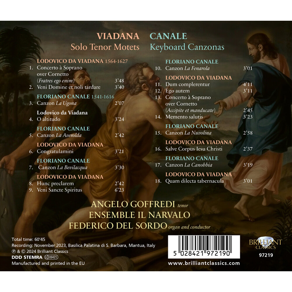 Brilliant Classics VIADANA: SOLO TENOR MOTETS; CANALE: KEYBOARD CANZO