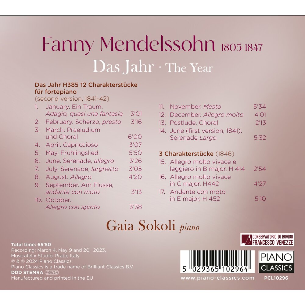 Piano Classics FANNY MENDELSSOHN: DAS JAHR