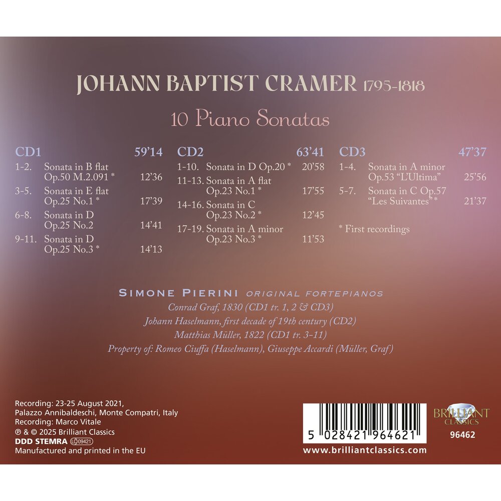 Brilliant Classics CRAMER: 10 PIANO SONATAS (3CD)