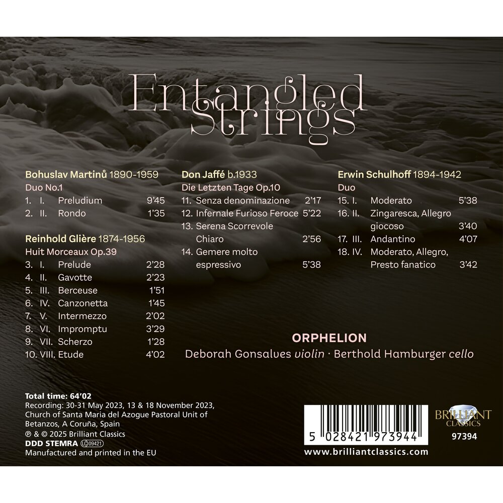 Brilliant Classics ENTANGLED STRINGS: MARTINU, GLIÈRE, JAFFÉ & SCHULHOFF
