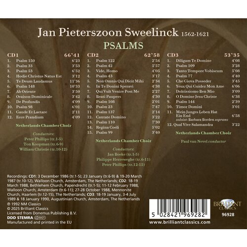 Brilliant Classics SWEELINCK: PSALMS (3CD)