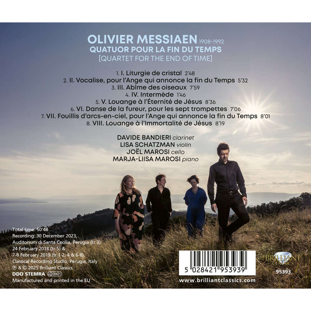 Brilliant Classics MESSIAEN: QUATUOR POUR LA FIN DU TEMPS