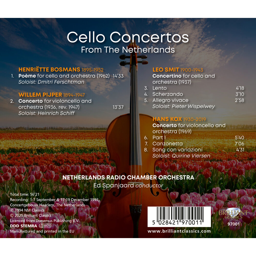 Brilliant Classics CELLO CONCERTOS FROM THE NETHERLANDS