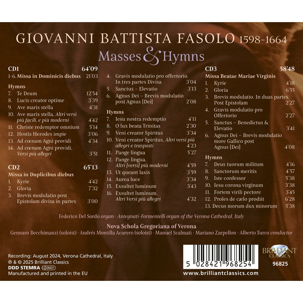 Brilliant Classics FASOLO: MASSES & HYMNS (3CD)