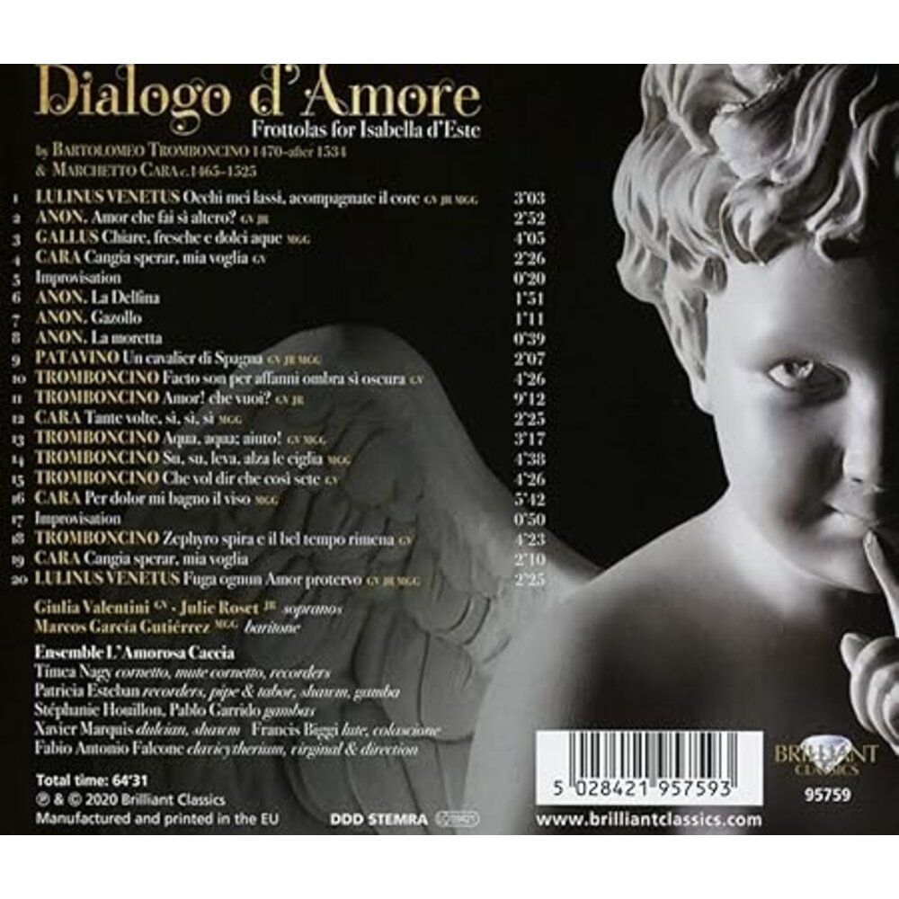 Brilliant Classics TROMBONCINO & CARA: DIALOGO D'AMORE, FROTTOLAS FOR