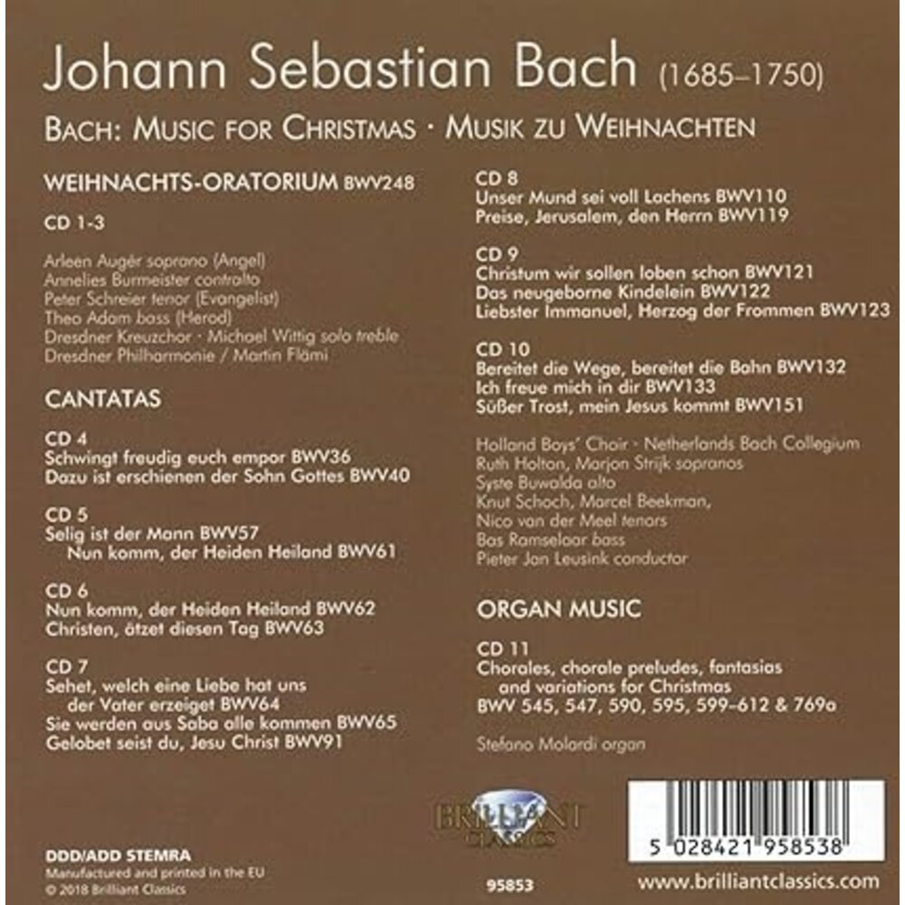 Brilliant Classics BACH FOR CHRISTMAS/BACH ZU WEIHNACHTEN VOL.1