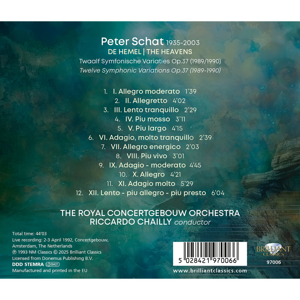 Brilliant Classics PETER SCHAT: DE HEMEL