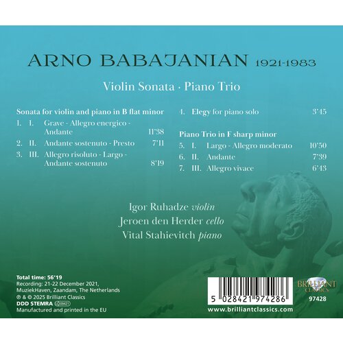 Brilliant Classics BABAJANIAN: VIOLIN SONATA, PIANO TRIO