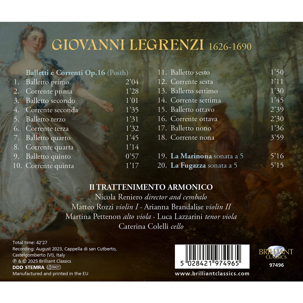 Brilliant Classics LEGRENZI: BALLETTI E CORRENTI