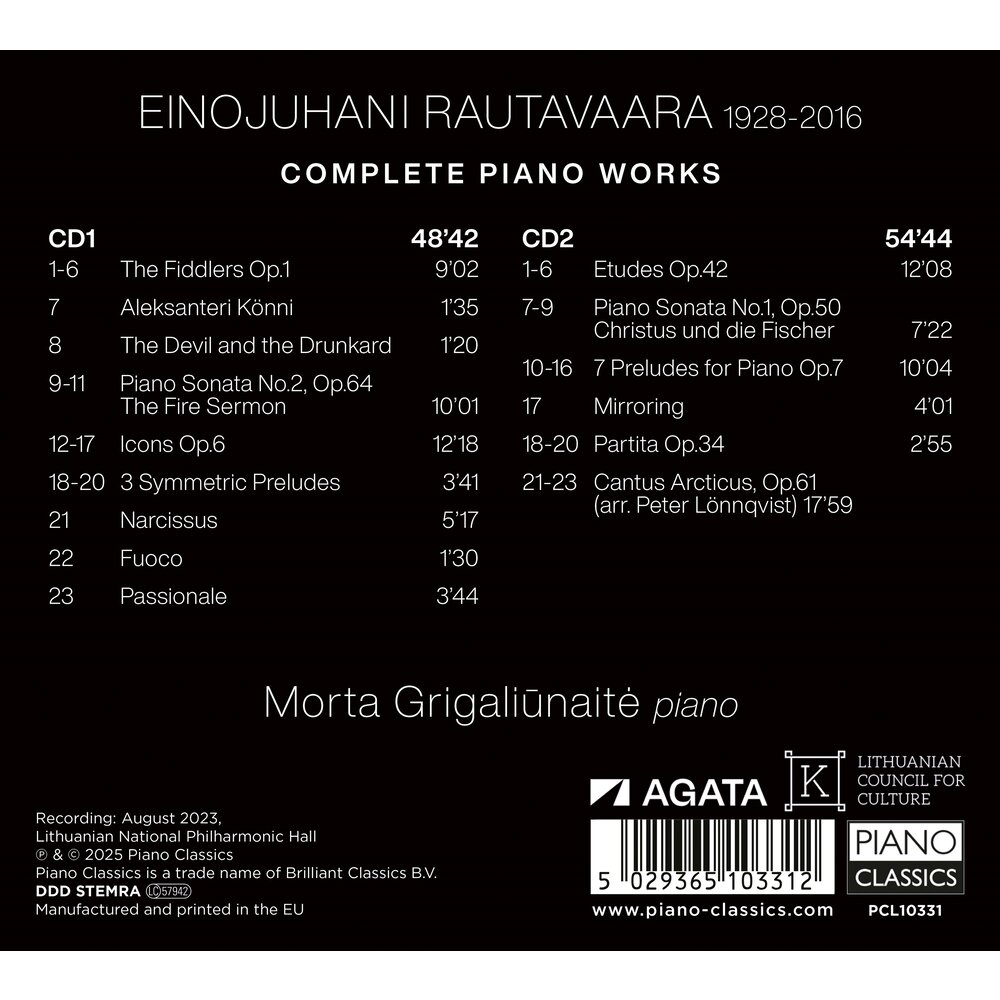 Piano Classics RAUTAVAARA: COMPLETE PIANO WORKS (2CD)