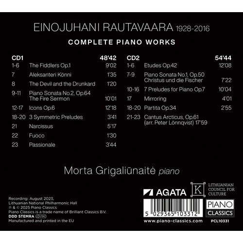 Piano Classics RAUTAVAARA: COMPLETE PIANO WORKS (2CD)