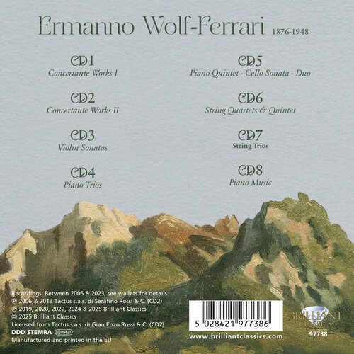 Brilliant Classics WOLF-FERRARI: CONCERTANTE WORKS, CHAMBER MUSIC, PIANO MUSIC (ITALIAN ROMANTICS SERIES) (8CD)