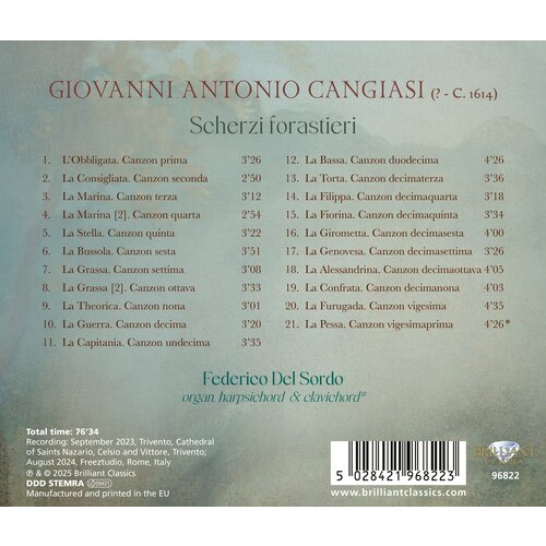 Brilliant Classics CANGIASI: SCHERZI FORASTIERI