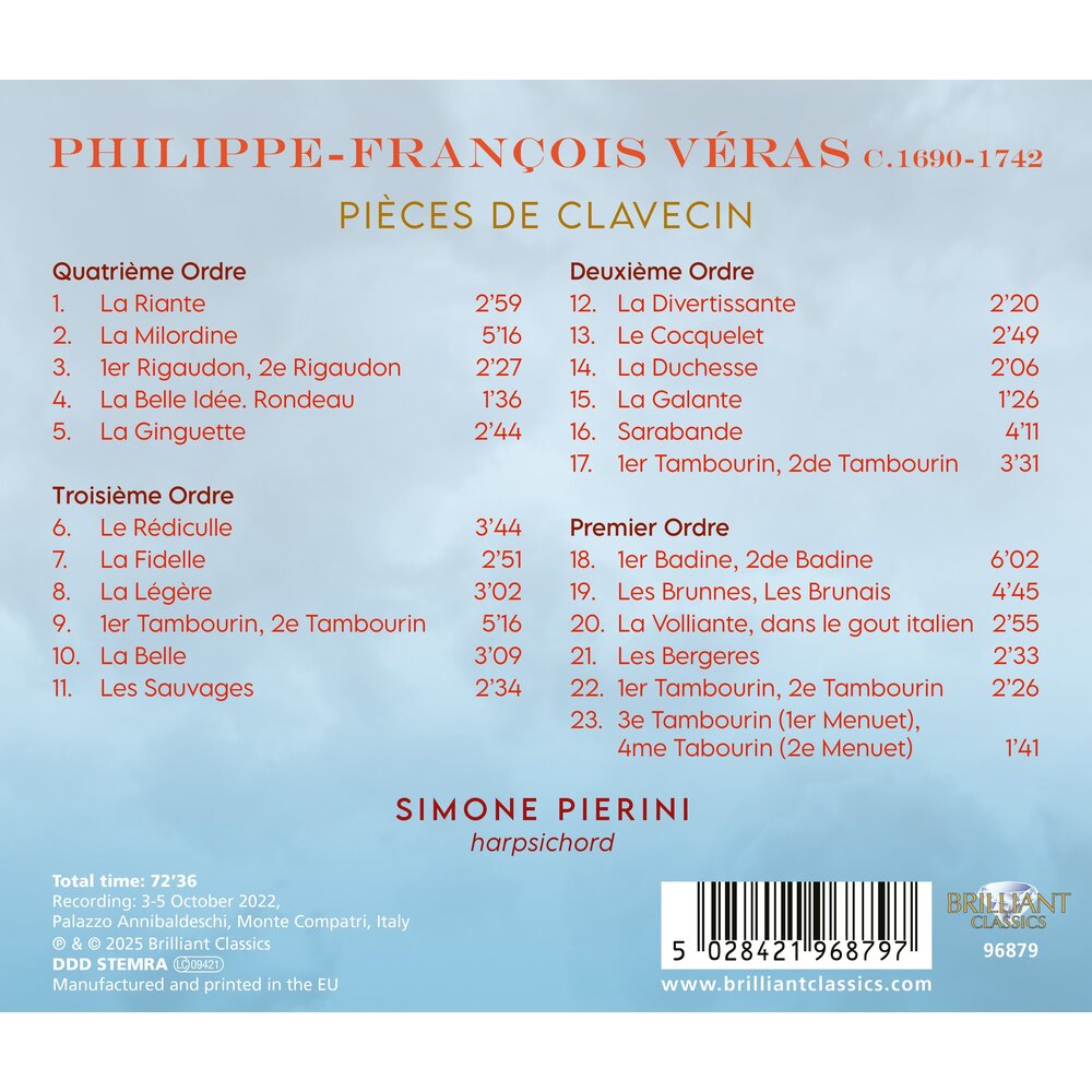 Brilliant Classics VÉRAS: PIÈCES DE CLAVECIN