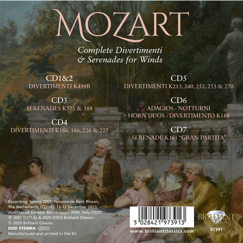 Brilliant Classics MOZART: COMPLETE DIVERTIMENTI & SERENADES FOR WINDS (7CD)