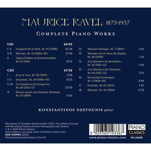 Piano Classics RAVEL: COMPLETE PIANO WORKS (2CD)