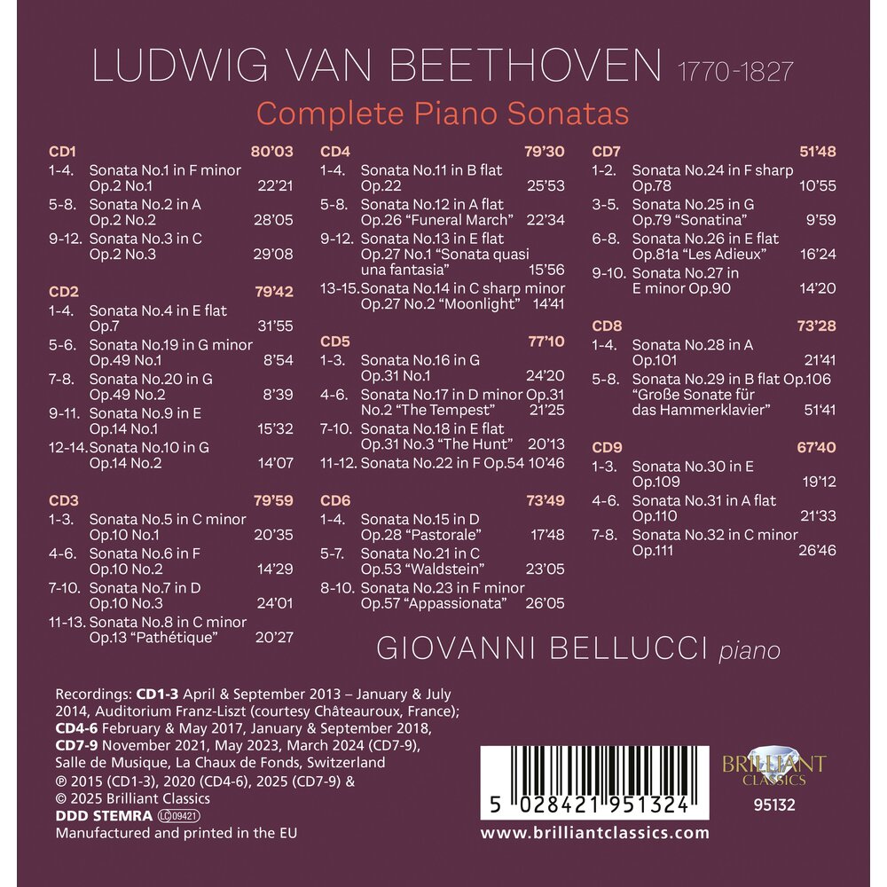 Brilliant Classics BEETHOVEN: COMPLETE PIANO SONATAS (9CD)