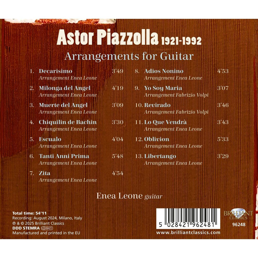 Brilliant Classics PIAZZOLLA: ARRANGEMENTS FOR GUITAR