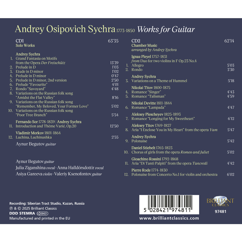 Brilliant Classics SYCHRA: WORKS FOR GUITAR (2CD)