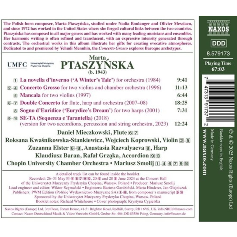 Naxos PTASZYNSKA: DOUBLE CONCERTO; CONCERTO GROSSO; SE-TA