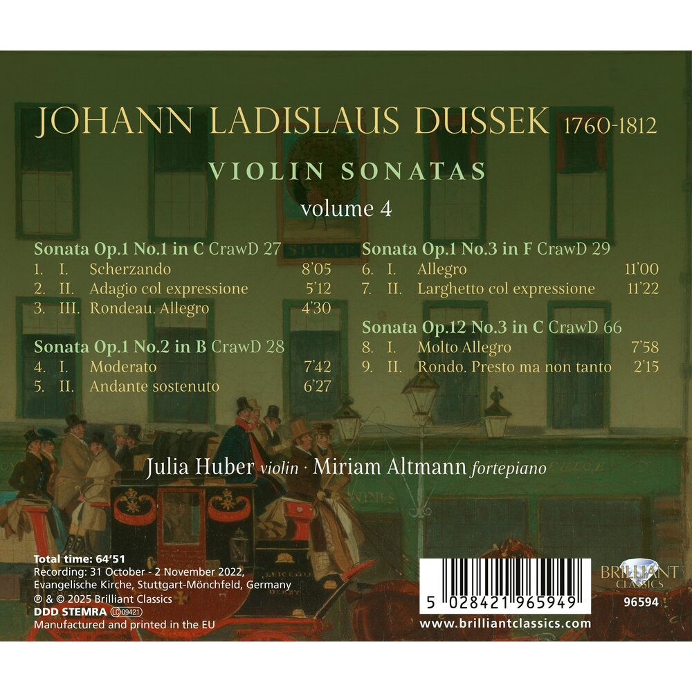 Brilliant Classics DUSSEK: VIOLIN SONATAS, VOL.4