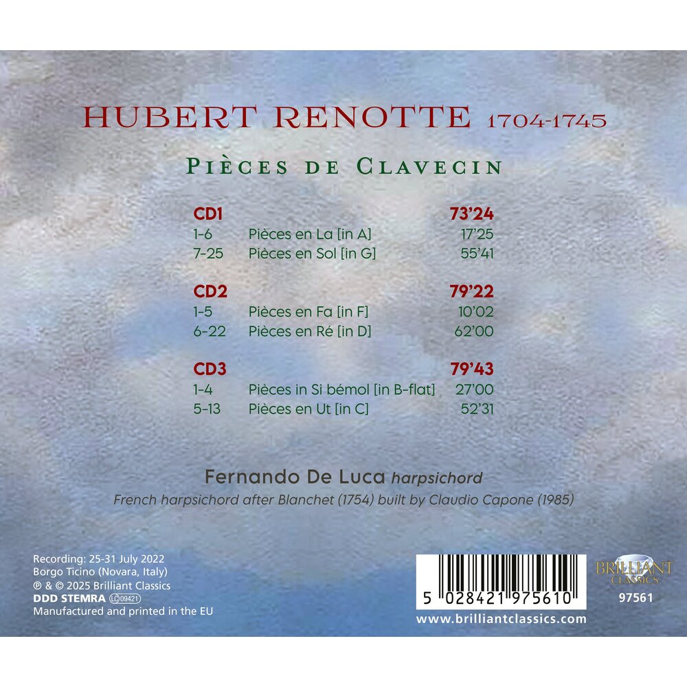 Brilliant Classics RENOTTE: PIÈCES DE CLAVECIN (3CD)