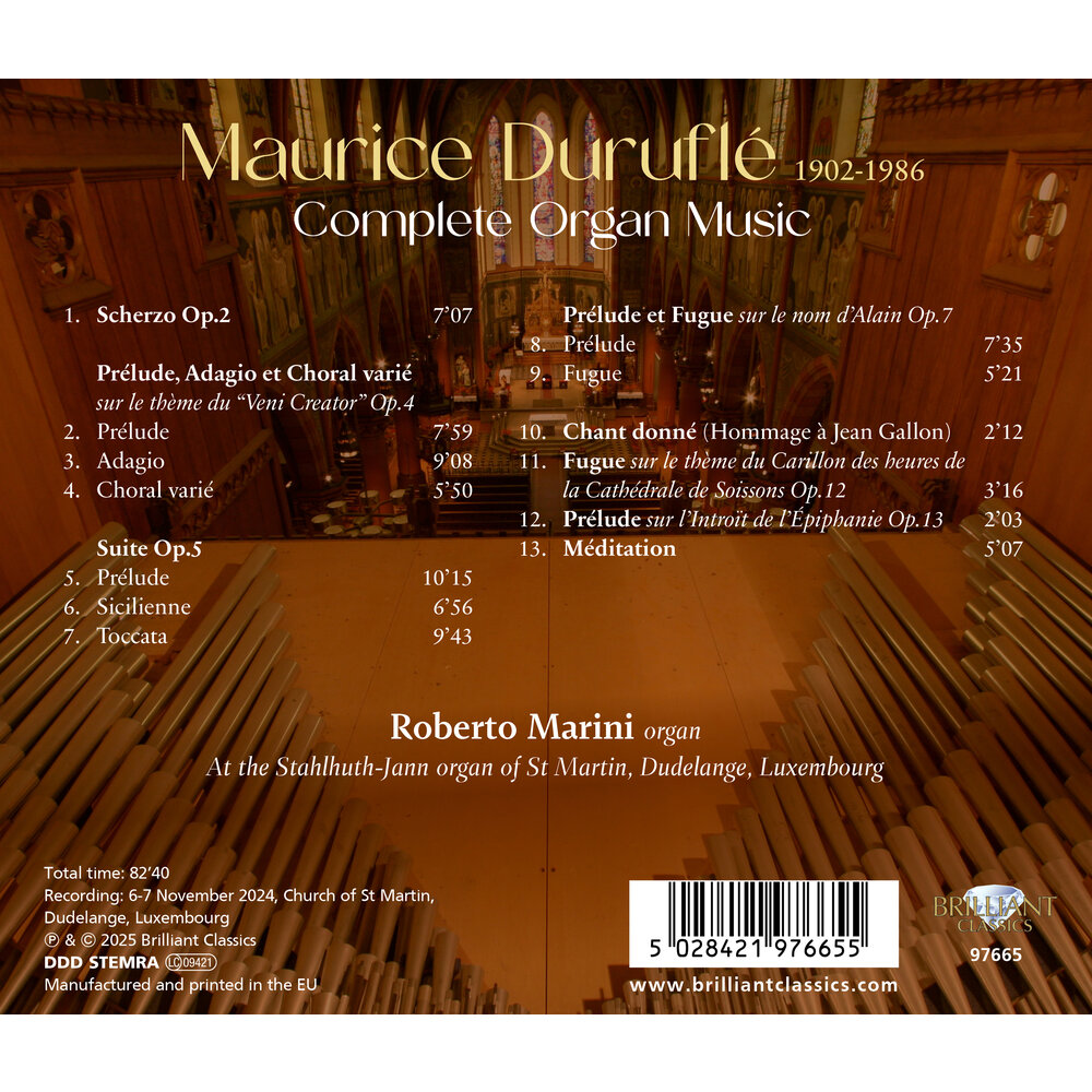Brilliant Classics DURUFLÉ: COMPLETE ORGAN MUSIC