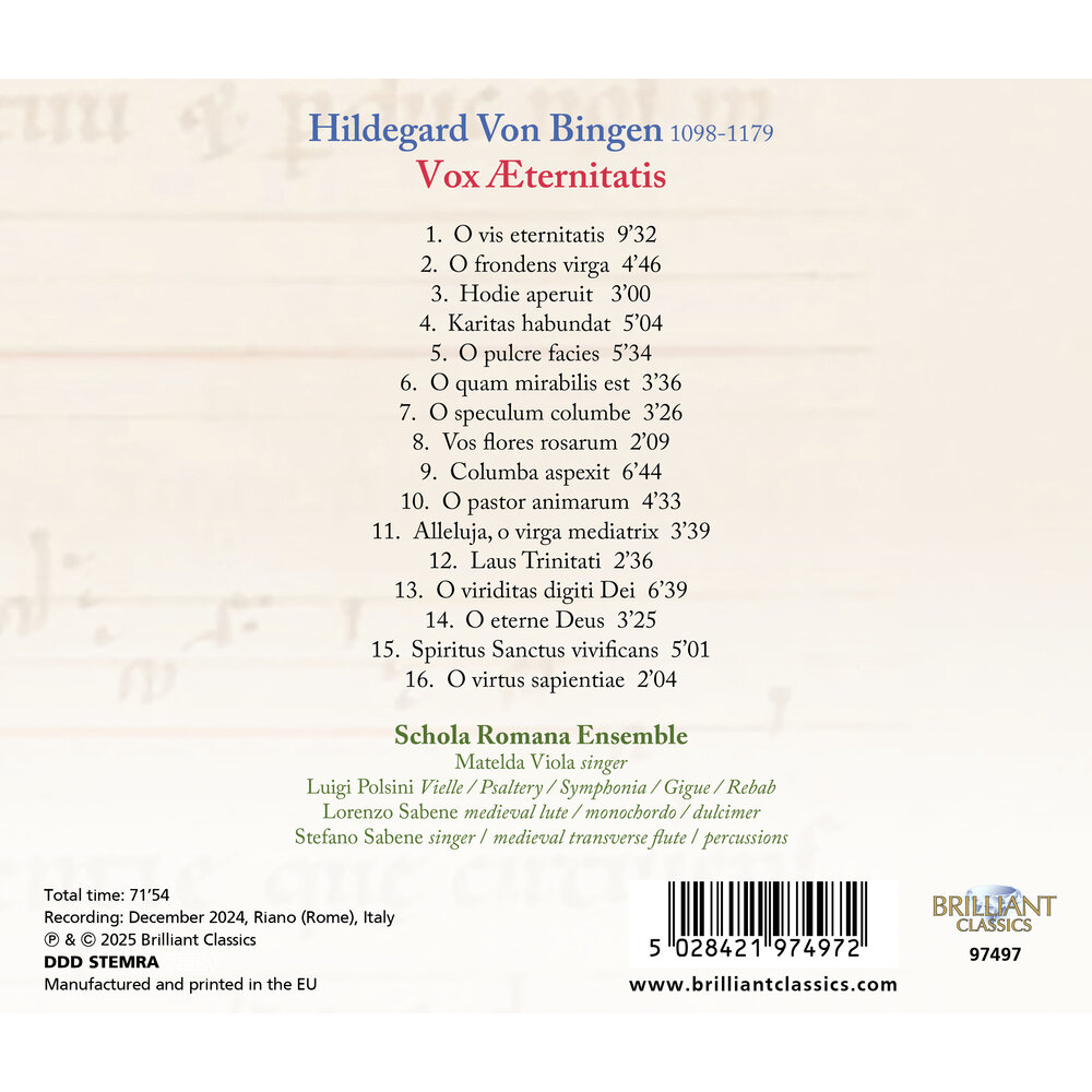 Brilliant Classics HILDEGARD VON BINGEN: VOX AETERNITATIS