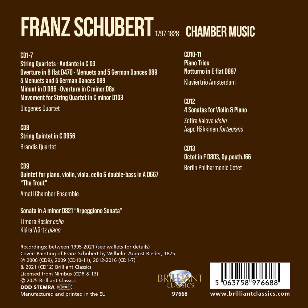 Brilliant Classics SCHUBERT: CHAMBER MUSIC (BUDGET) (13CD)