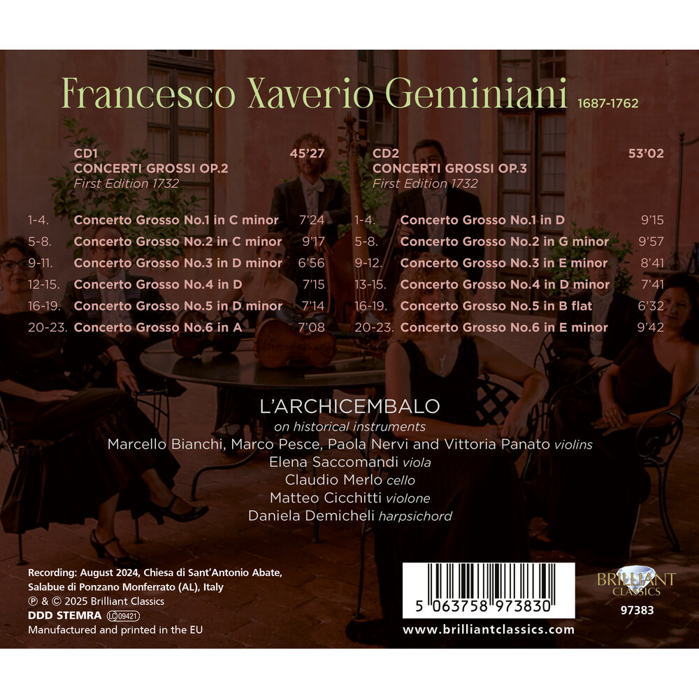 Brilliant Classics GEMINIANI: CONCERTO GROSSI OP.2 & 3(2CD)
