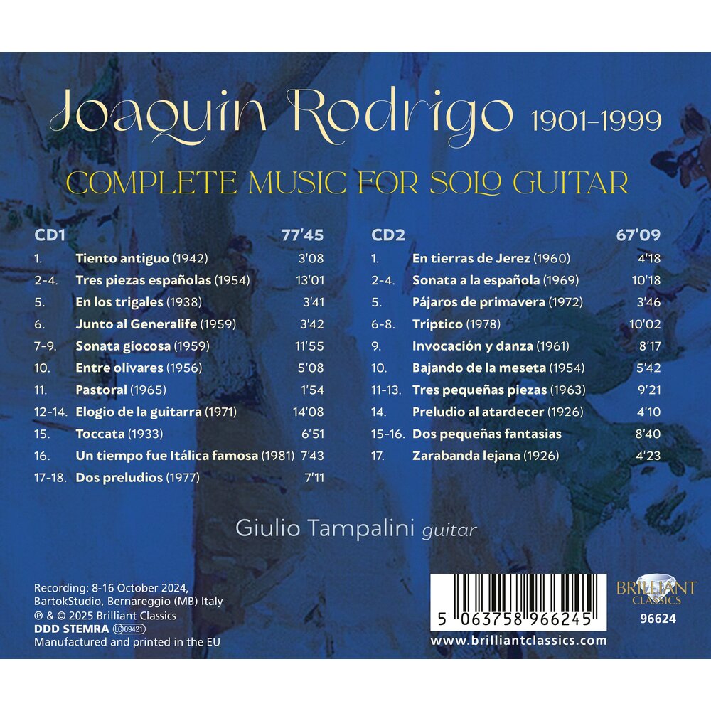 Brilliant Classics RODRIGO: COMPLETE MUSIC FOR SOLO GUITAR (2CD)