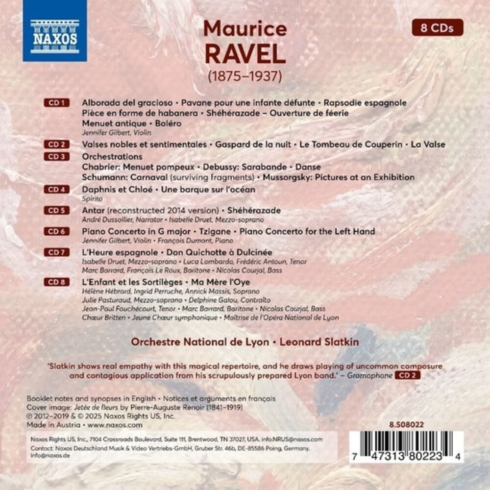 Naxos RAVEL: ORCHESTRA WORKS & OPERAS (8CD)