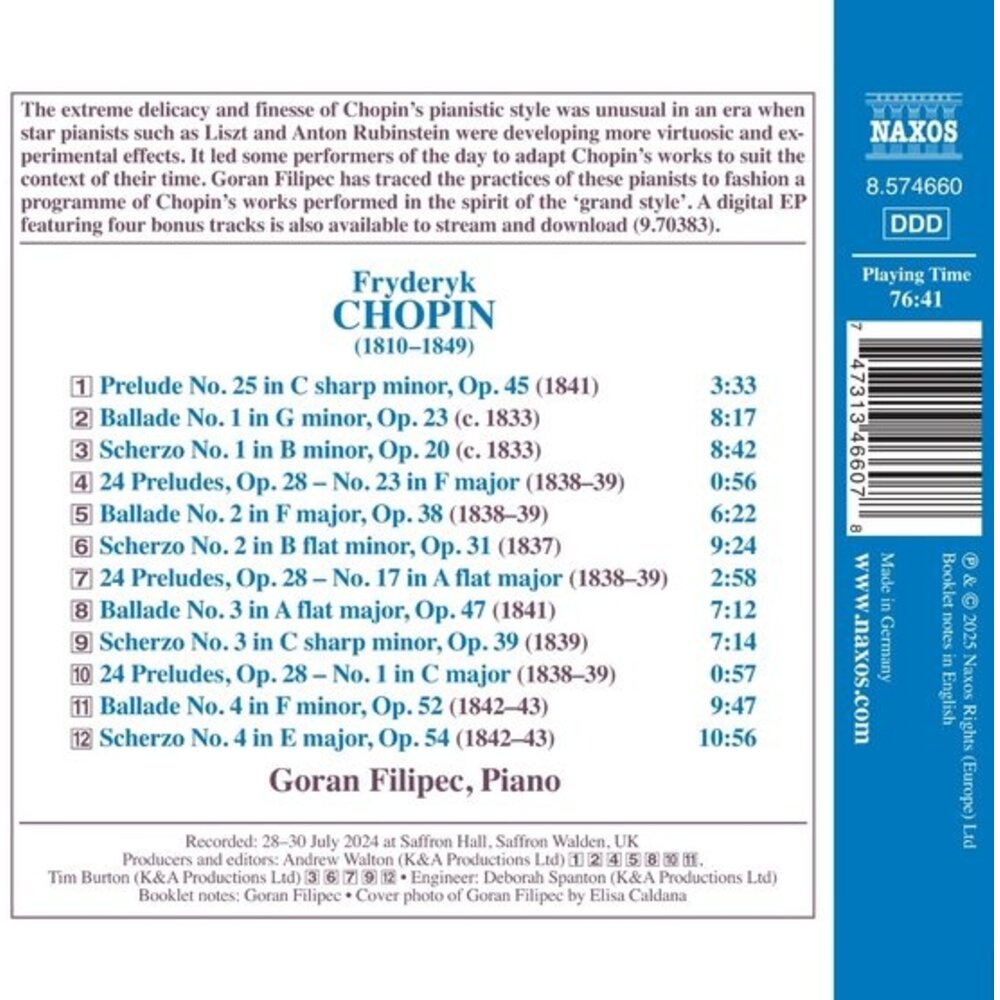Naxos CHOPIN: PRELUDES, BALLADES & SCHERZOS