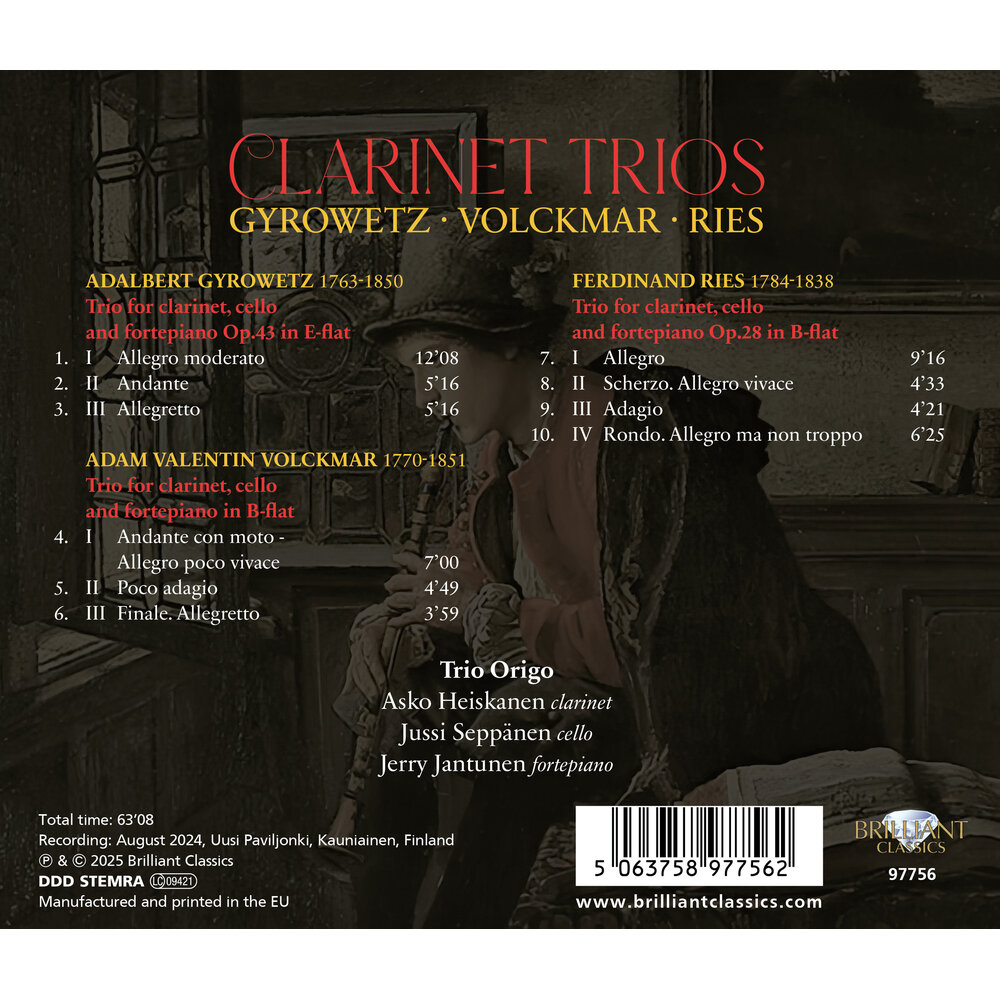 Brilliant Classics CLARINET TRIOS: GYROWETZ, VOLCKMAR, RIES