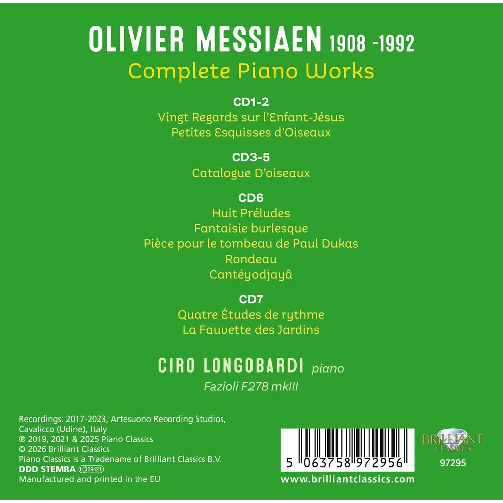 Brilliant Classics MESSIAEN: COMPLETE PIANO WORKS (7CD)