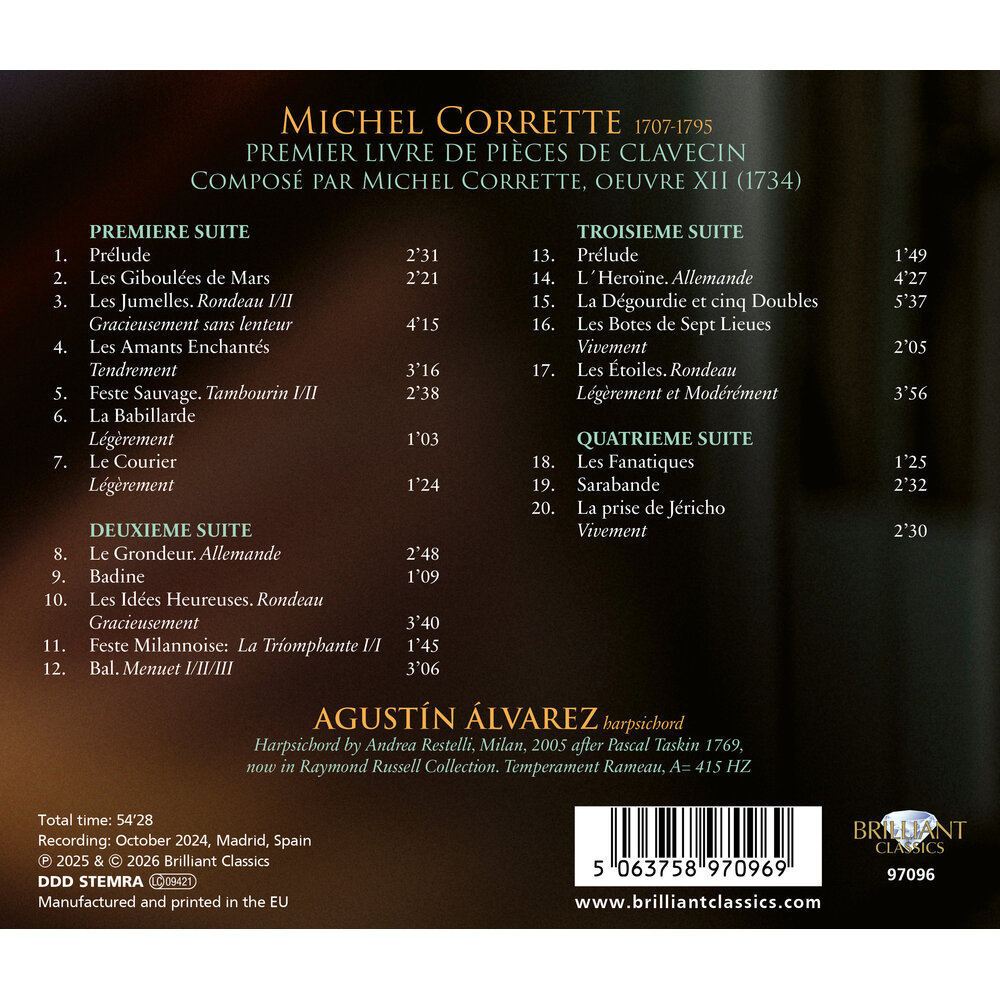 Brilliant Classics CORRETTE: PREMIER LIVRE DE PIÈCES DE CLAVECIN