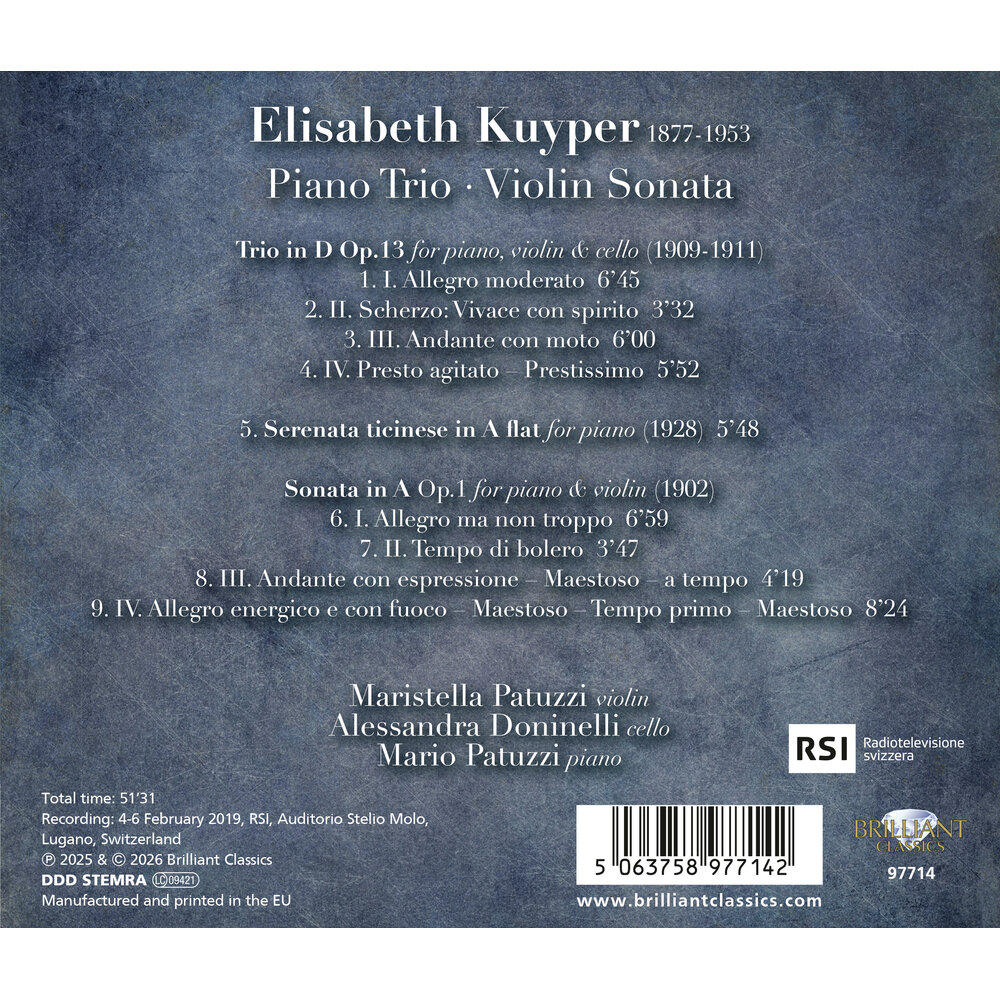 Brilliant Classics KUYPER: PIANO TRIO, VIOLIN SONATA