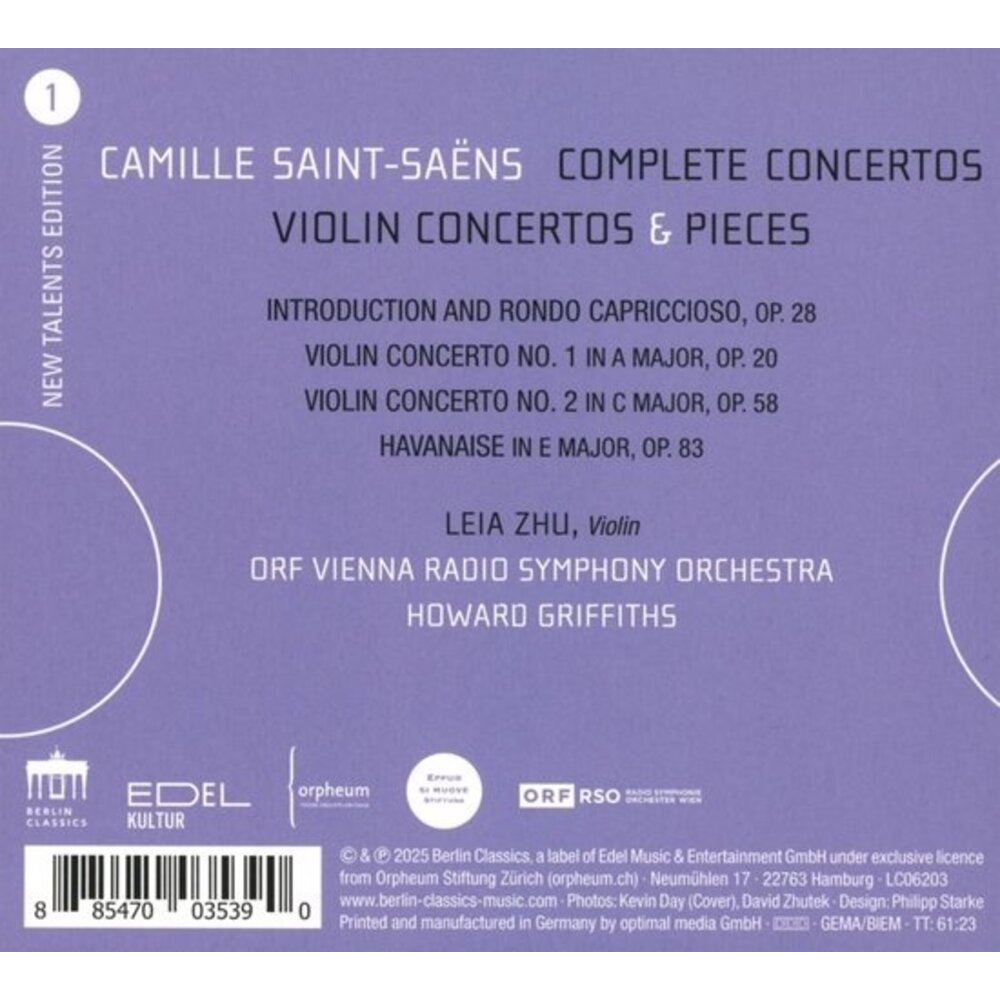 Berlin Classics SAINT-SAËNS: COMPLETE CONCERTOS 1 (NEW TALENTS EDITION #1)