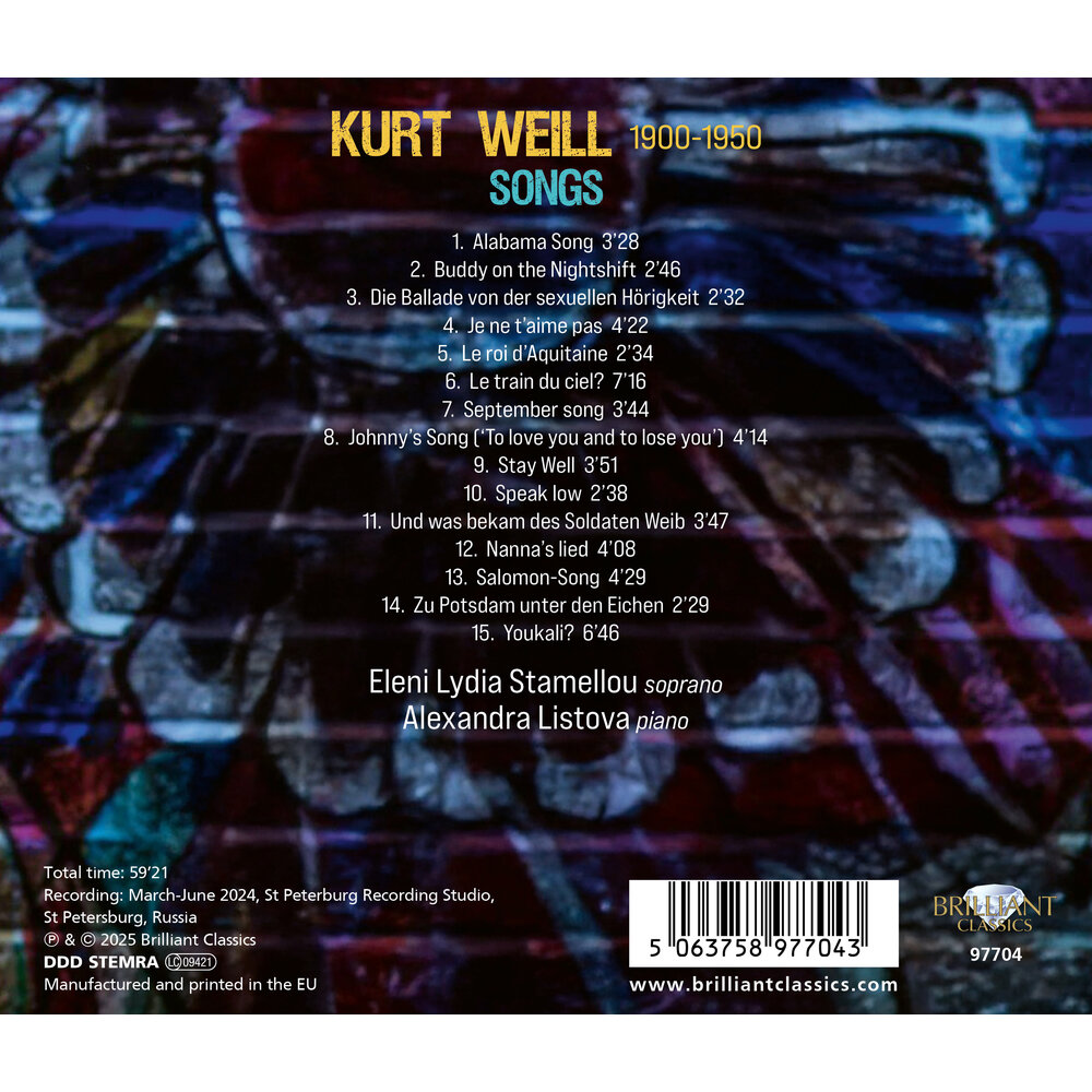 Brilliant Classics WEILL: SONGS