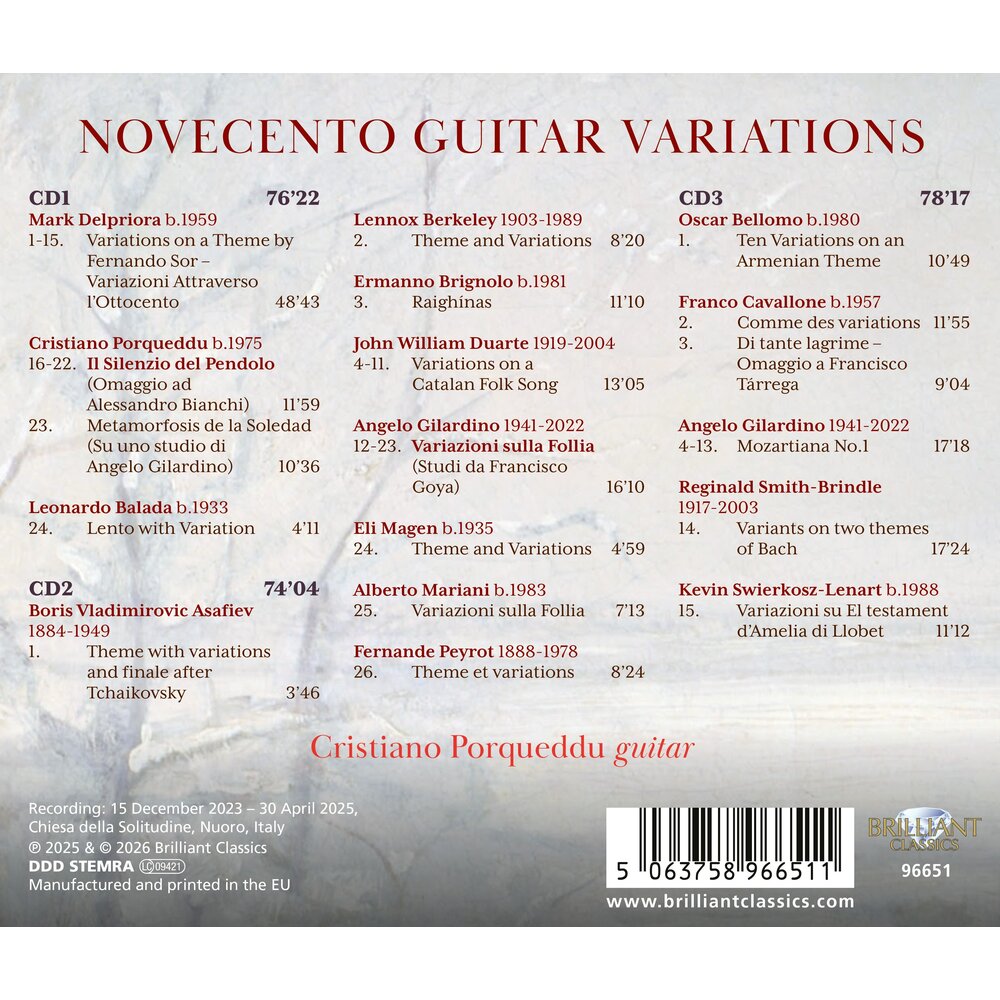 Brilliant Classics NOVECENTO GUITAR VARIATIONS (3CD)