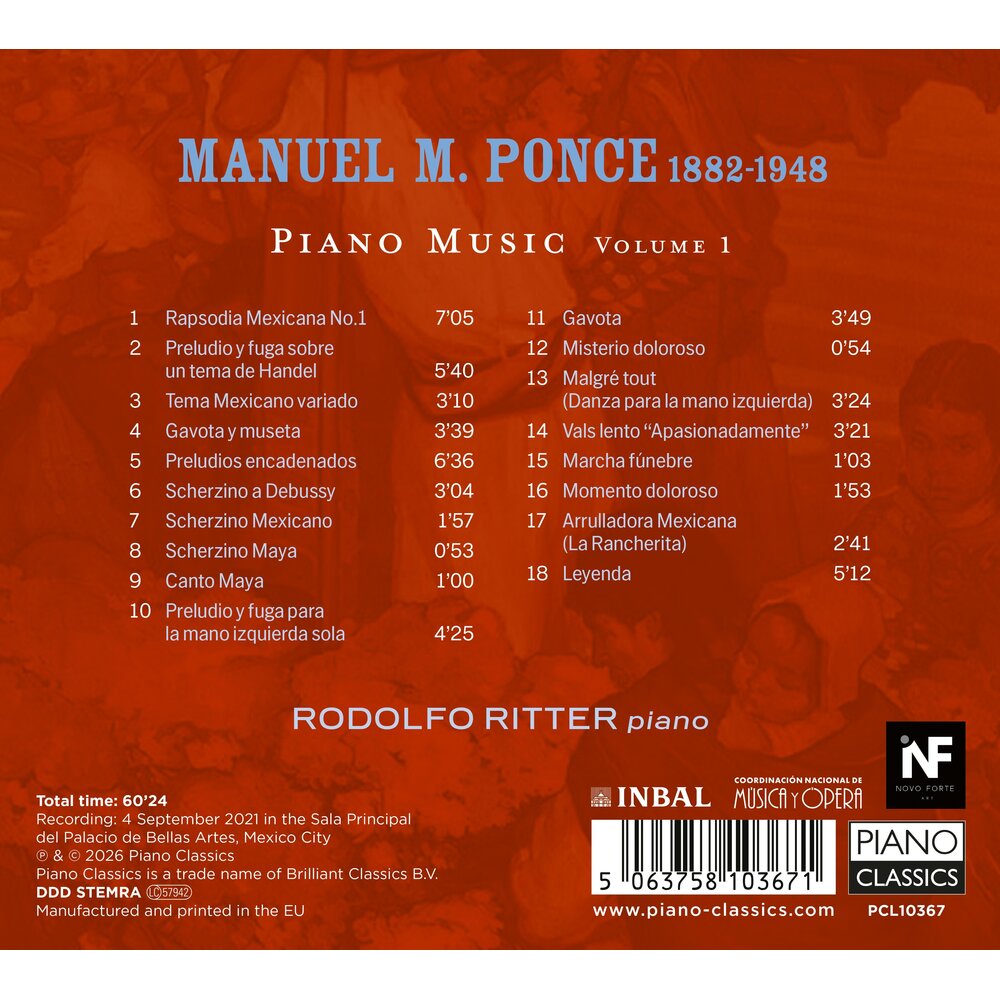 Piano Classics MANUEL PONCE: PIANO MUSIC VOL.1