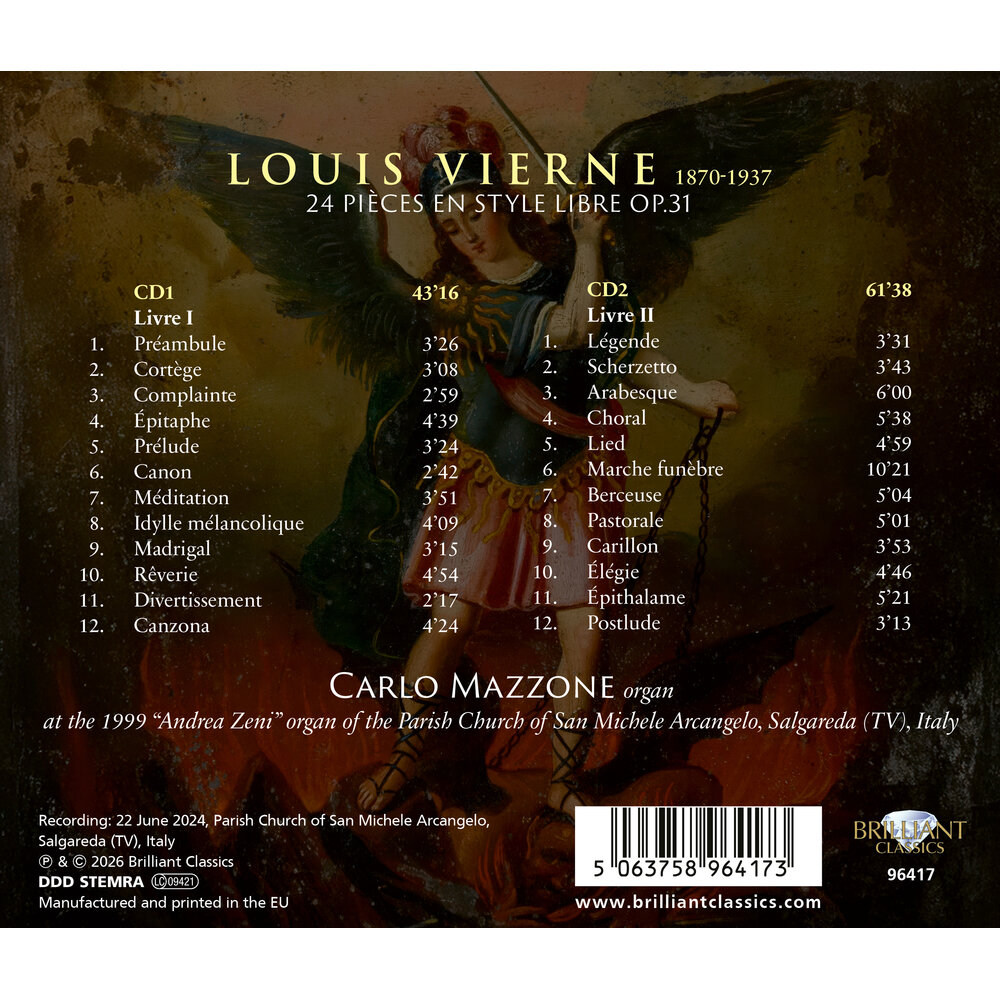 Brilliant Classics VIERNE: 24 PIÈCES EN STYLE LIBRE, OP.31 (2CD)