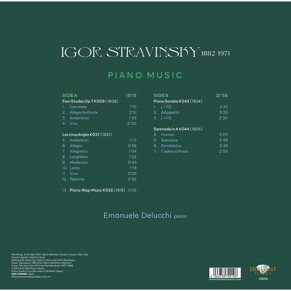 Brilliant Classics STRAVINSKY: PIANO MUSIC (LP)