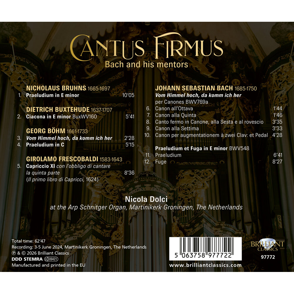 Brilliant Classics CANTUS FIRMUS: BACH AND HIS MENTORS