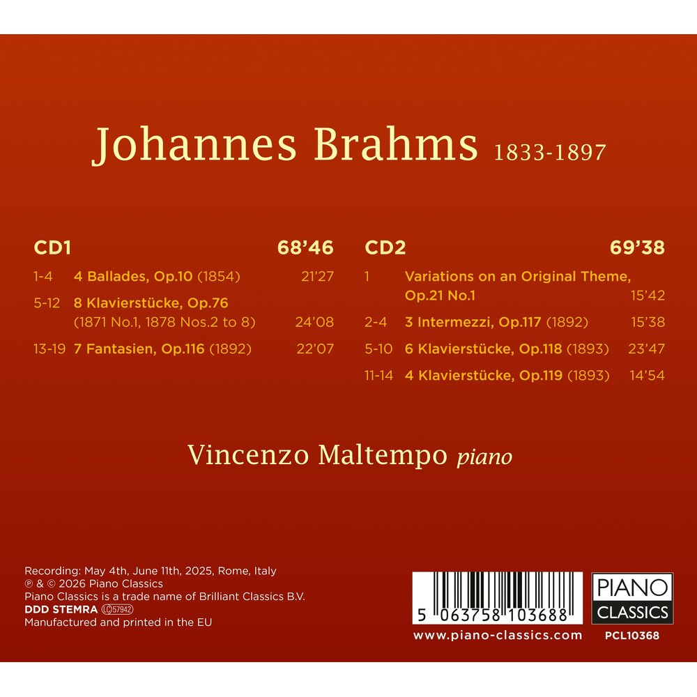 Piano Classics BRAHMS (2CD)