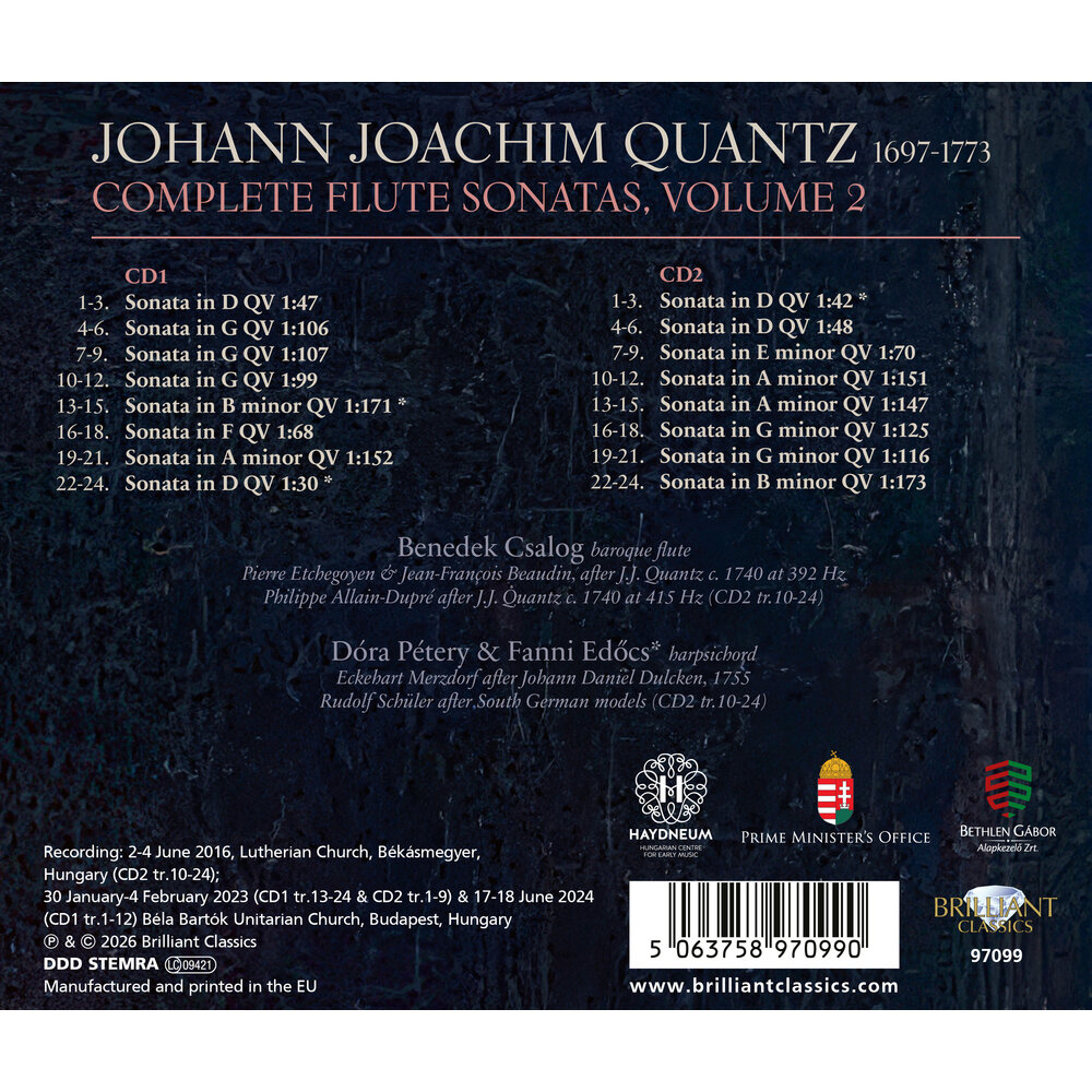 Brilliant Classics QUANTZ: COMPLETE FLUTE SONATAS, VOLUME II (2CD)